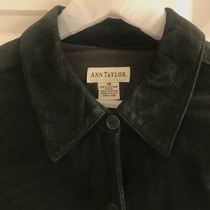 Forest Green Leather Western Style Shirt Women's Size 14 by Ann Taylor